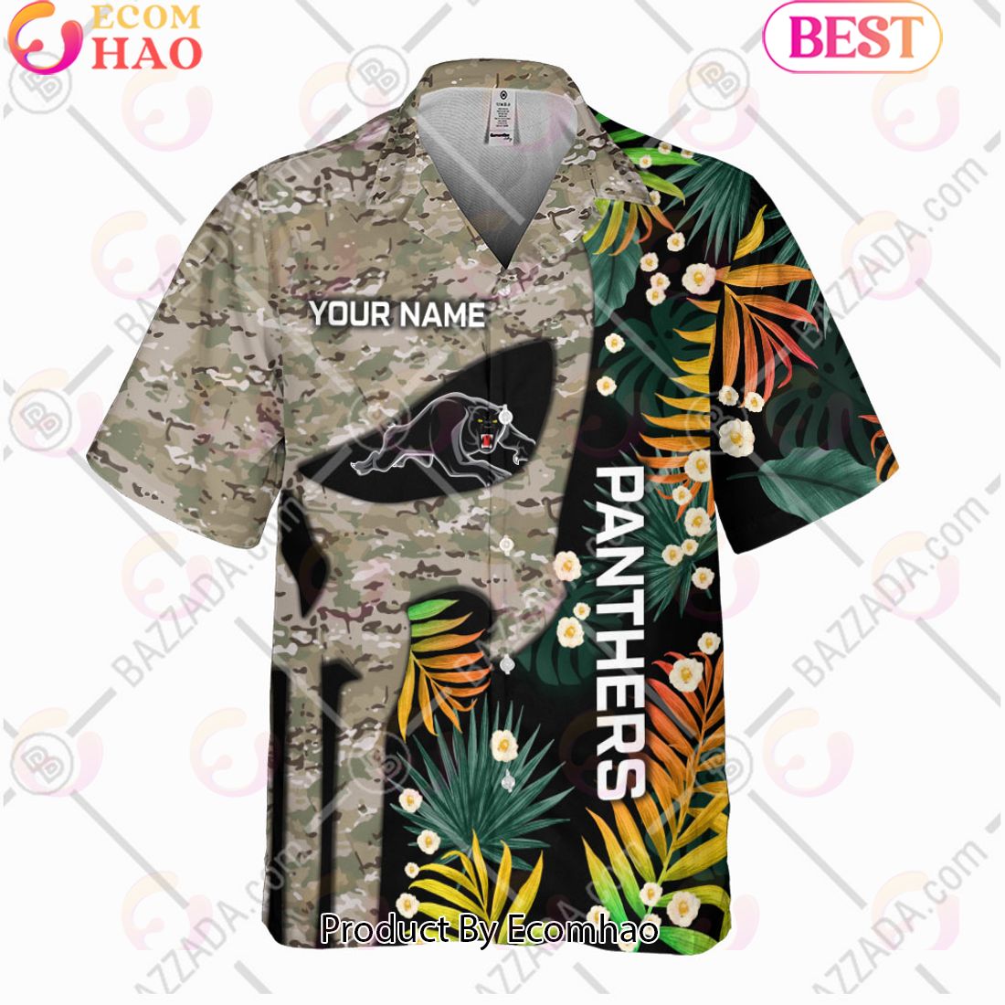 Personalized NRL Penrith Panthers Punisher Movies Design Hawaiian Shirt