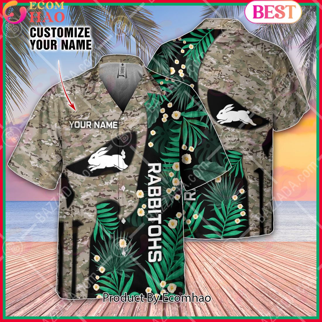 Personalized NRL South Sydney Rabbitohs Punisher Movies Design Hawaiian Shirt