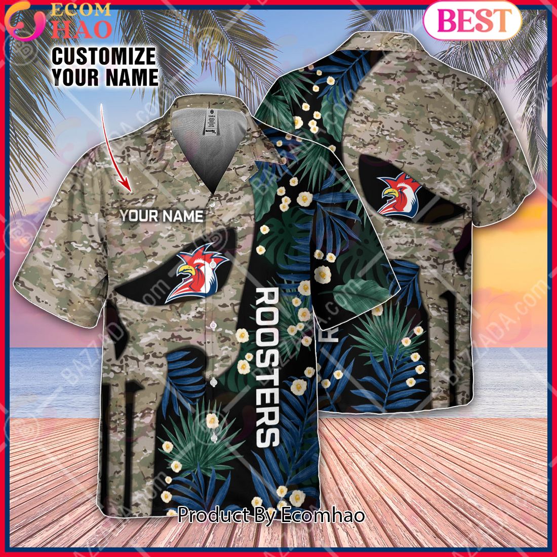 Personalized NRL Sydney Roosters Punisher Movies Design Hawaiian Shirt