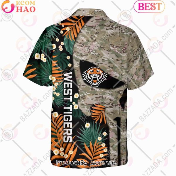 Personalized NRL Wests Tigers Punisher Movies Design Hawaiian Shirt
