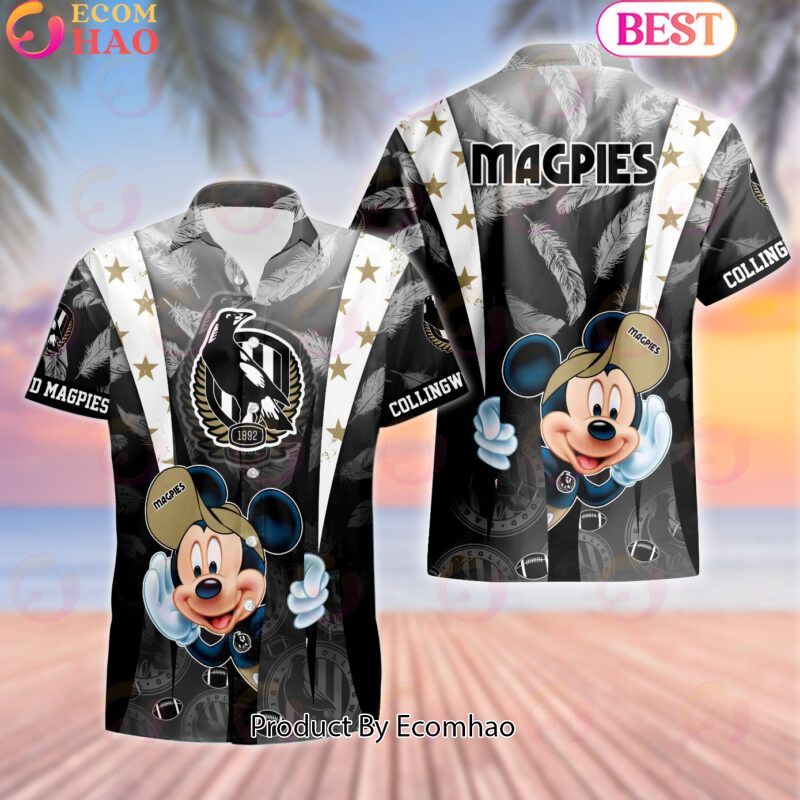 Mickey Mouse Disney AFL Collingwood Magpies Hawaiian Shirt