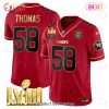 Men’s Kansas City Chiefs Super Bowl LVIII Gold Patch Derrick Thomas Black Limited Football Jersey Men’s Kansas City Chiefs Super Bowl LVIII Gold Patch Derrick Thomas Black Limited Football Jersey