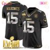 Men’s Kansas City Chiefs Super Bowl LVIII Gold Patch Nick Bolton Black Limited Football Jersey