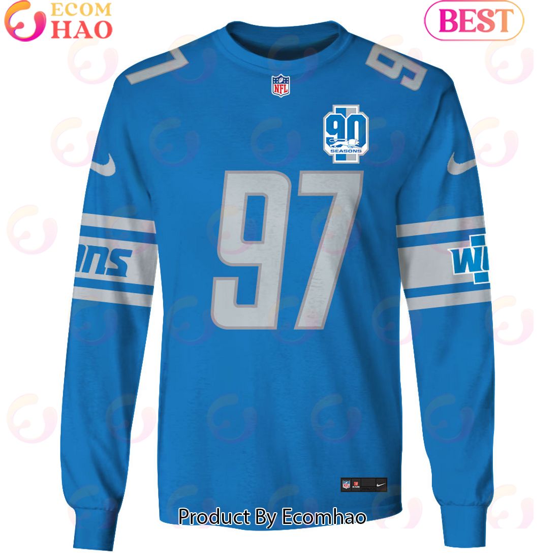 Limited Edition Aidan Hutchinson Detroit Lions Hoodie Jersey