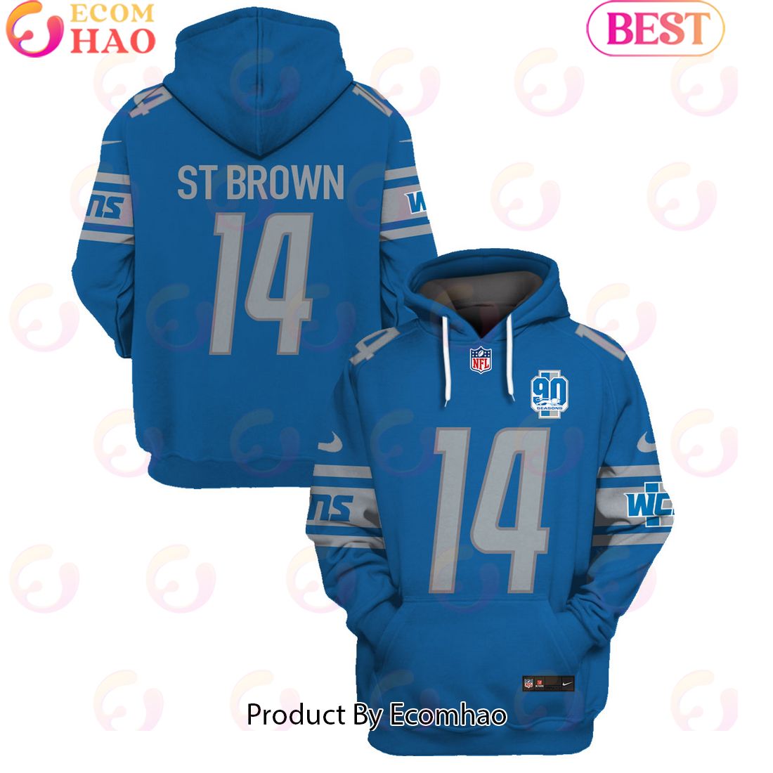 Limited Edition Amon-Ra St. Brown Detroit Lions Hoodie Jersey