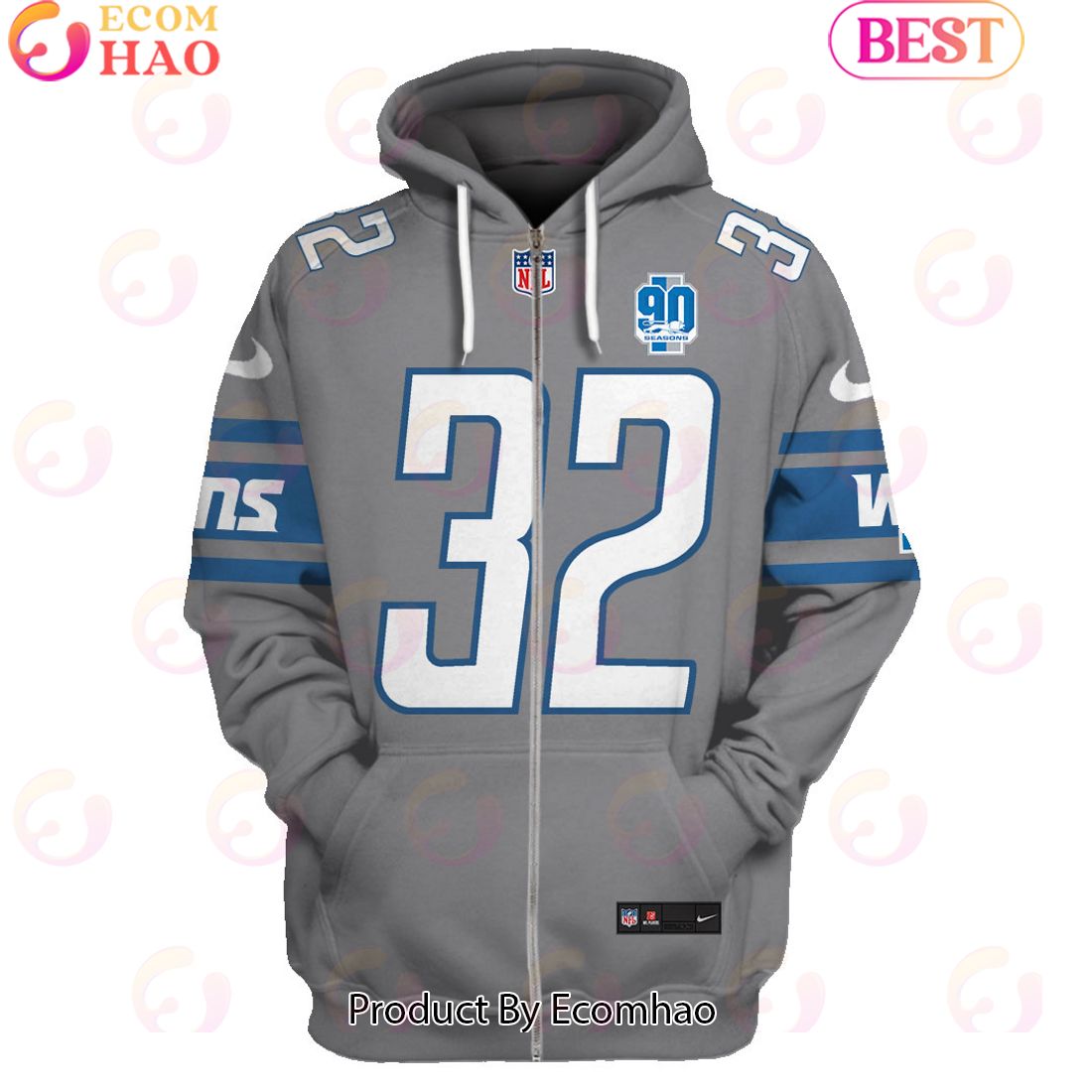 Limited Edition Brian Branch Detroit Lions Hoodie Jersey