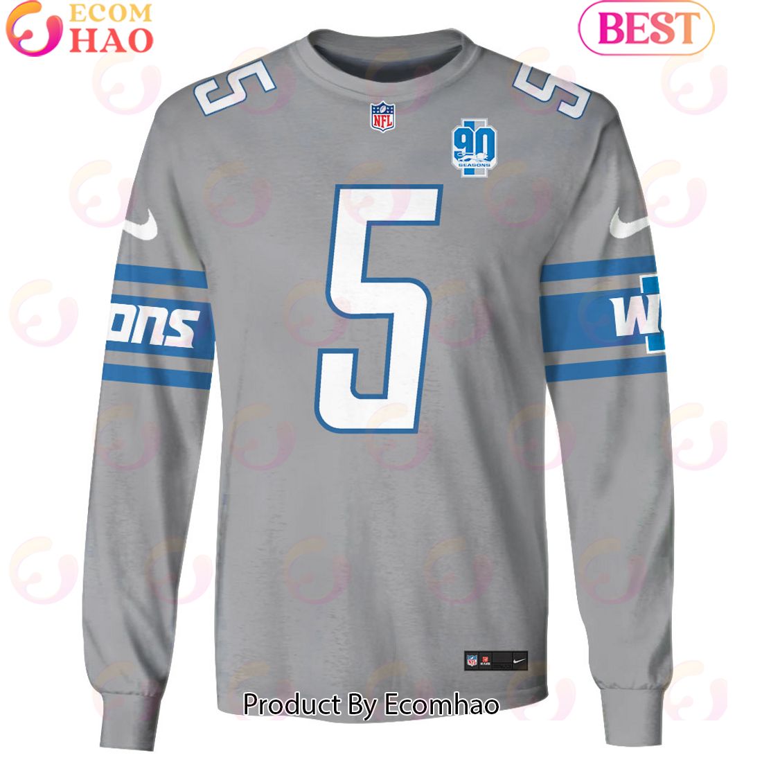 Limited Edition David Montgomery  Detroit Lions Hoodie Jersey