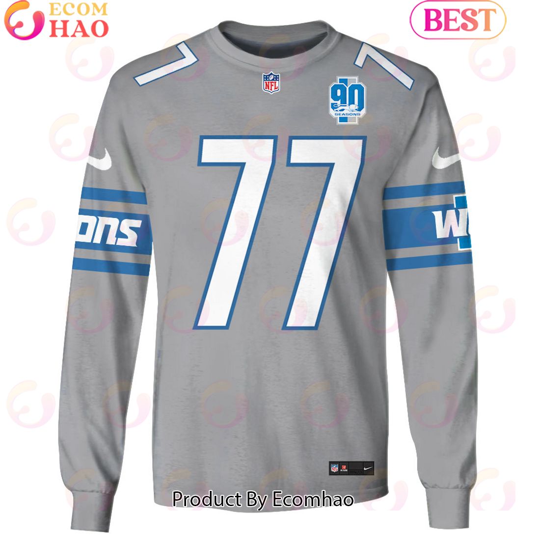 Limited Edition Frank Ragnow Detroit Lions Hoodie Jersey