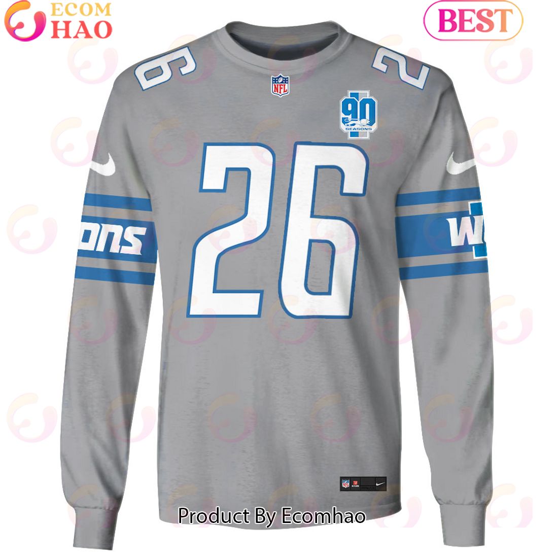 Limited Edition Jahmyr Gibbs Detroit Lions Hoodie Jersey