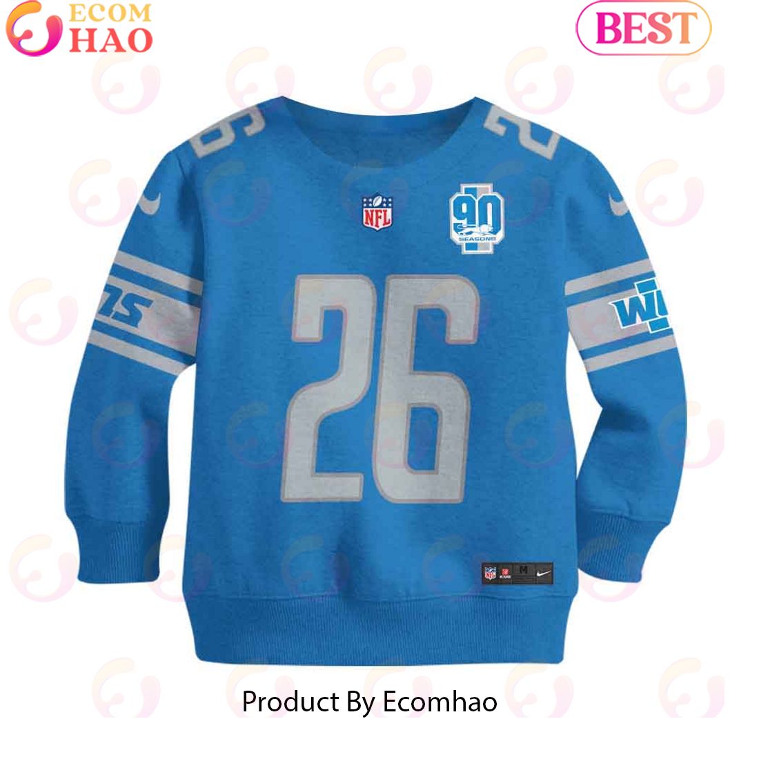 Limited Edition Jahmyr Gibbs Detroit Lions Hoodie Jersey Kids