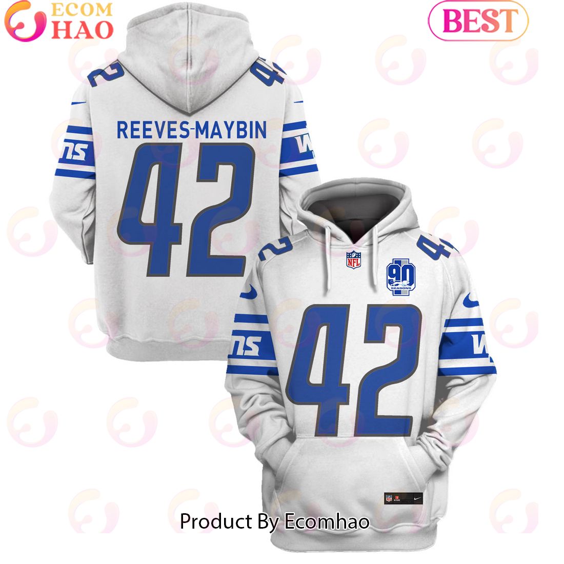 Limited Edition Jalen Reeves-Maybin Detroit Lions Hoodie Jersey