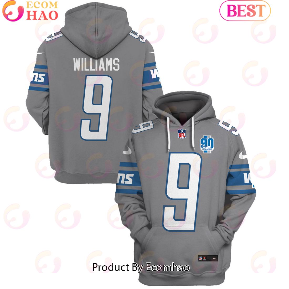 Limited Edition Jameson Williams Detroit Lions Hoodie Jersey