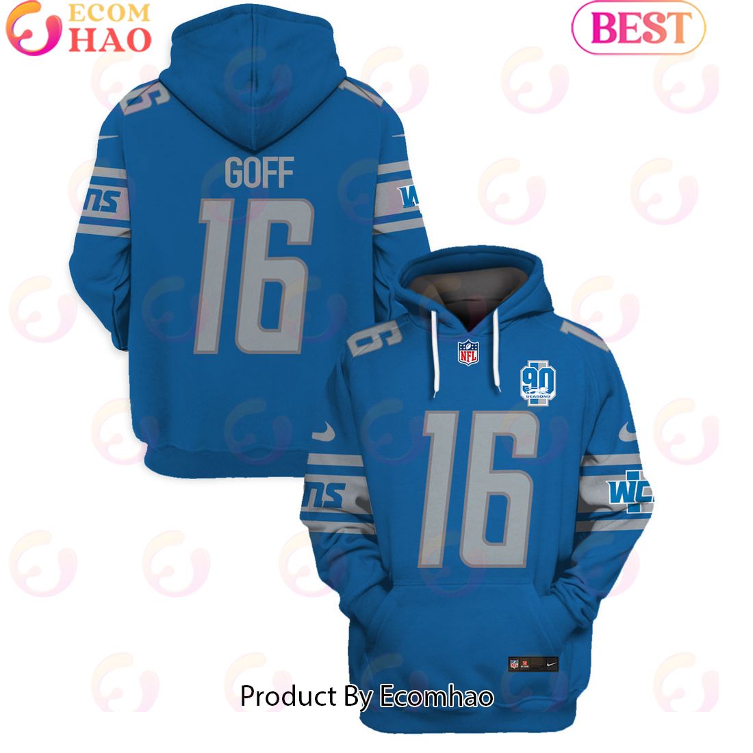 Limited Edition Jared Goff Detroit Lions Hoodie Jersey