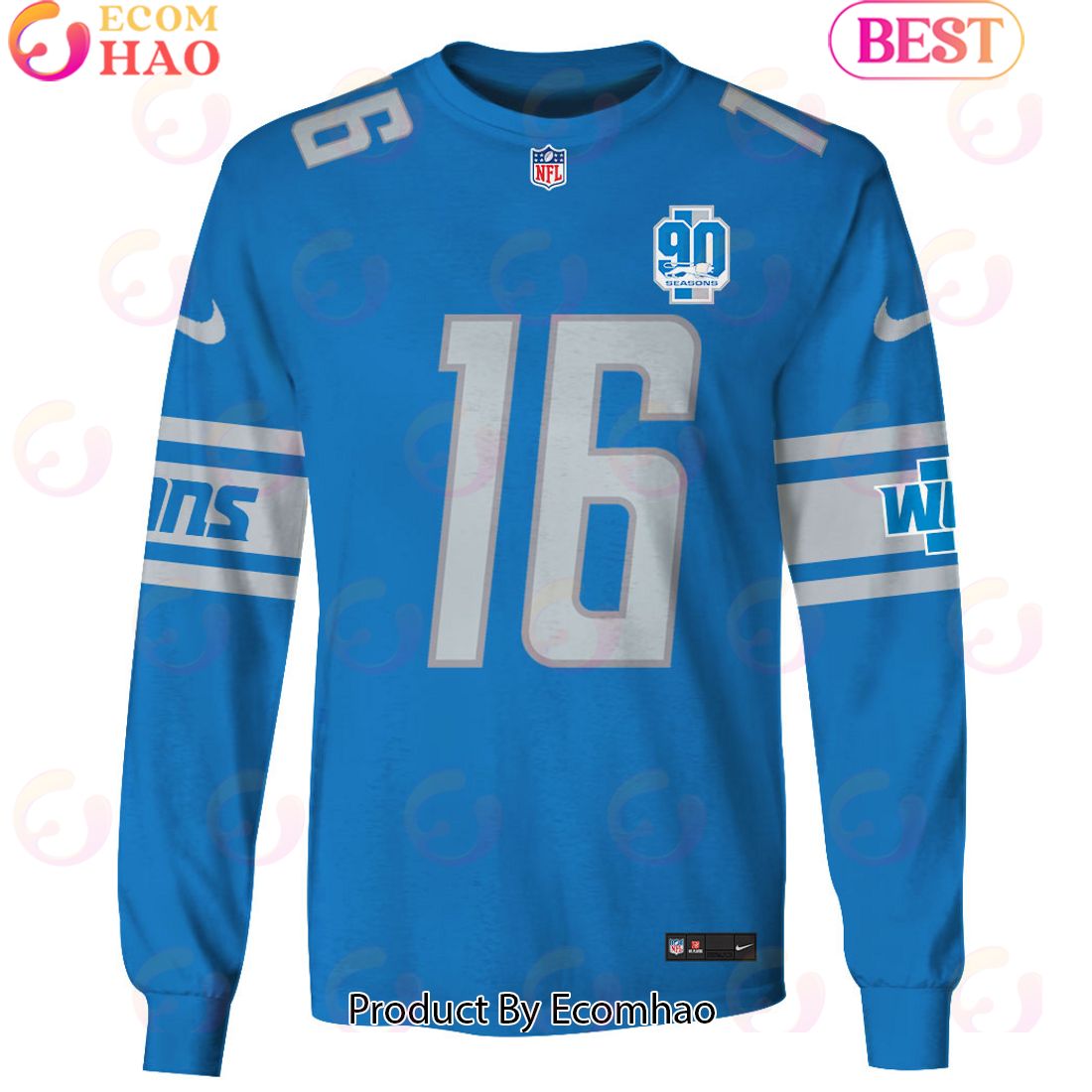 Limited Edition Jared Goff Detroit Lions Hoodie Jersey