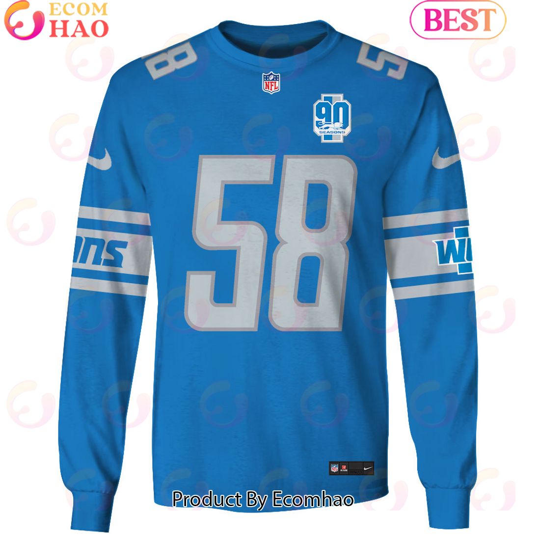 Limited Edition Penei Sewell Detroit Lions Hoodie Jersey