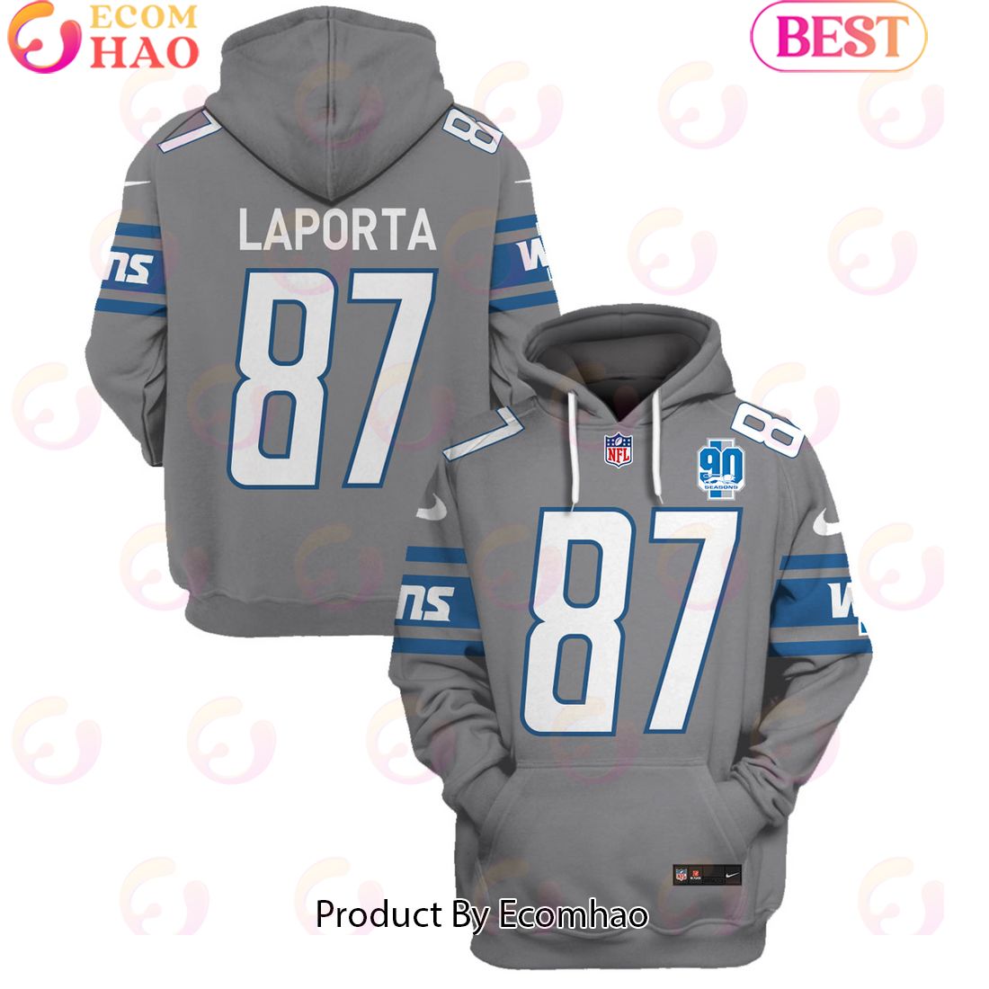 Limited Edition Sam LaPorta Detroit Lions Hoodie Jersey