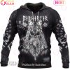 Beard Skull Valhalla Viking Hoodie With Vintage Style