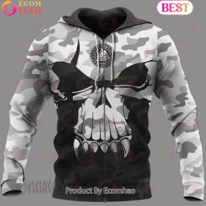 Camo Skull Valknut Viking Hoodie