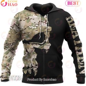 Camo Valknut Skull Heathen Viking Hoodie