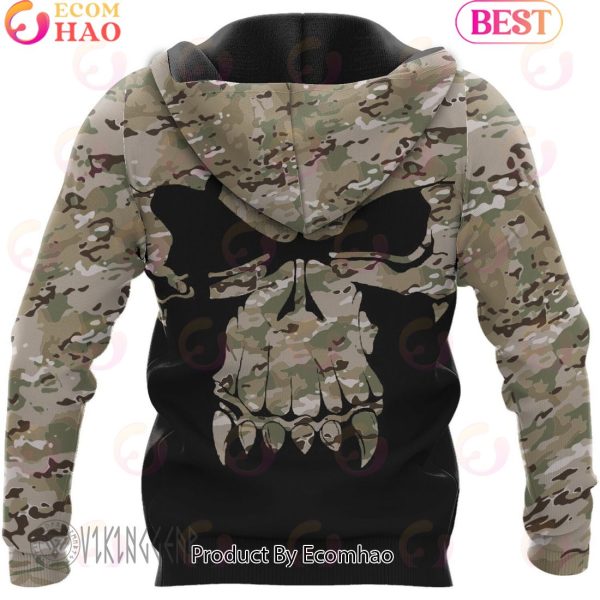 Camouflage Valknut Skull Viking Hoodie For Warrior