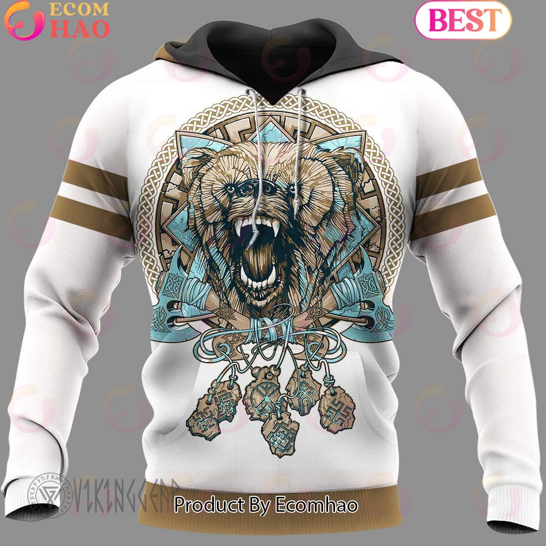 Dream Catcher Wolf Graphic Viking Hoodie