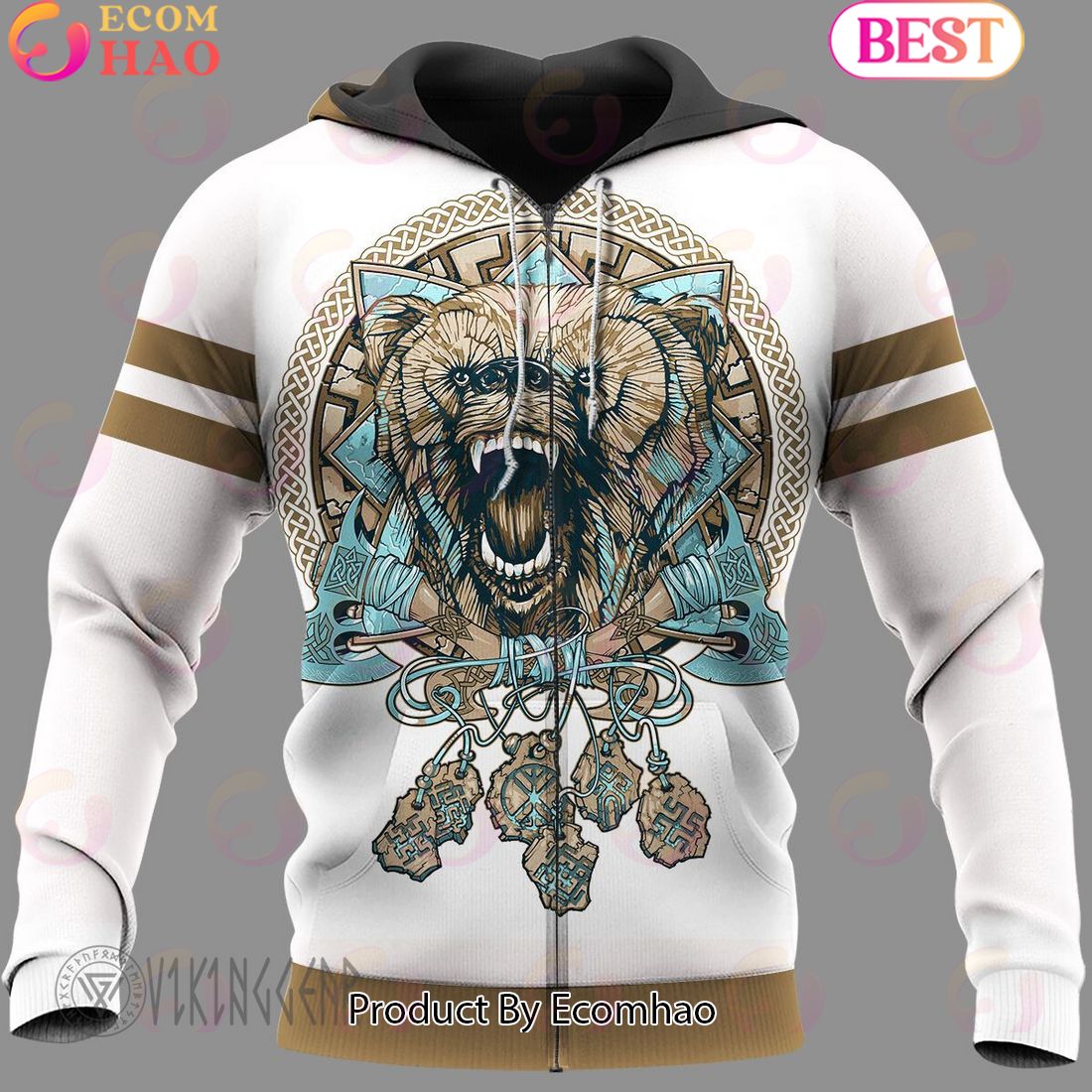 Dream Catcher Wolf Graphic Viking Hoodie