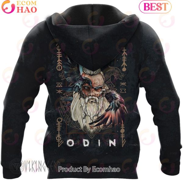 Fenrir Wolf And Odin Design On Viking Hoodie