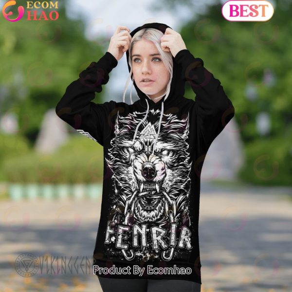 Fenrir Wolf Vegvisir Viking Hoodie