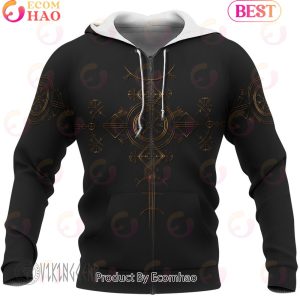 Golden Helm Of Awe Black Viking Hoodie