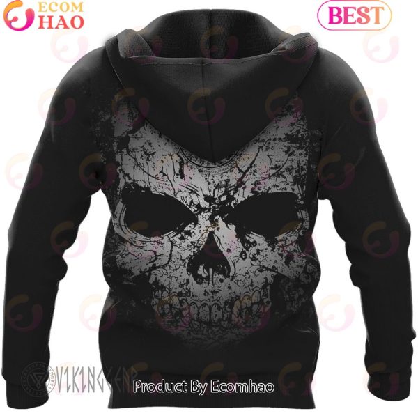 Grunge Skull Valknut Rune Viking Hoodie
