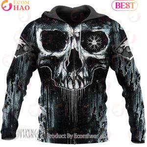Grunge Skull Vegvisir Valknut Viking Hoodie
