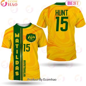 Clare Hunt 15 Australia Matildas Football Team 3D T-Shirt