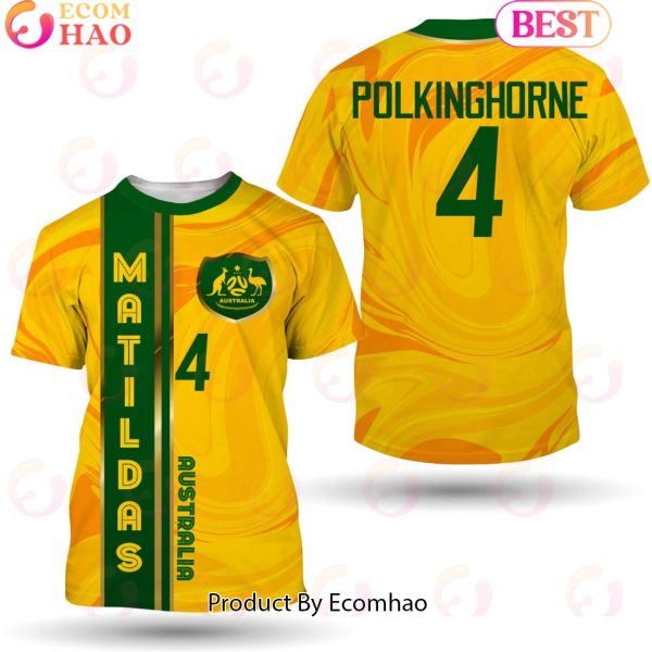 Clare Polkinghorne 4 Australia Matildas Football Team 3D T-Shirt