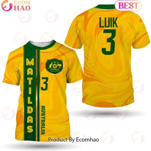 Luik 3 Australia Matildas Football Team 3D T-Shirt
