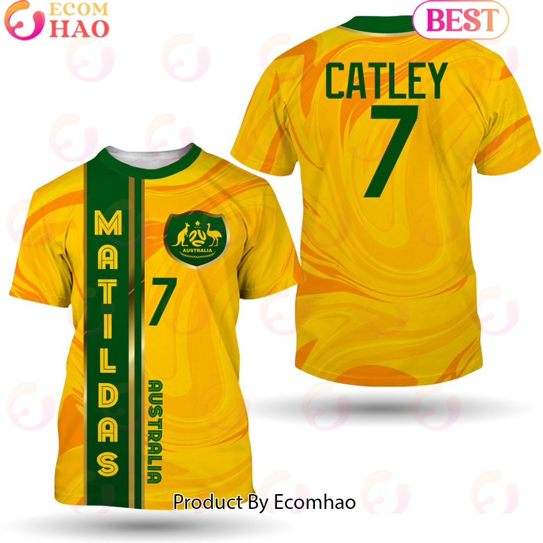 Stephanie Catley 7 Australia Matildas Football Team 3D T-Shirt