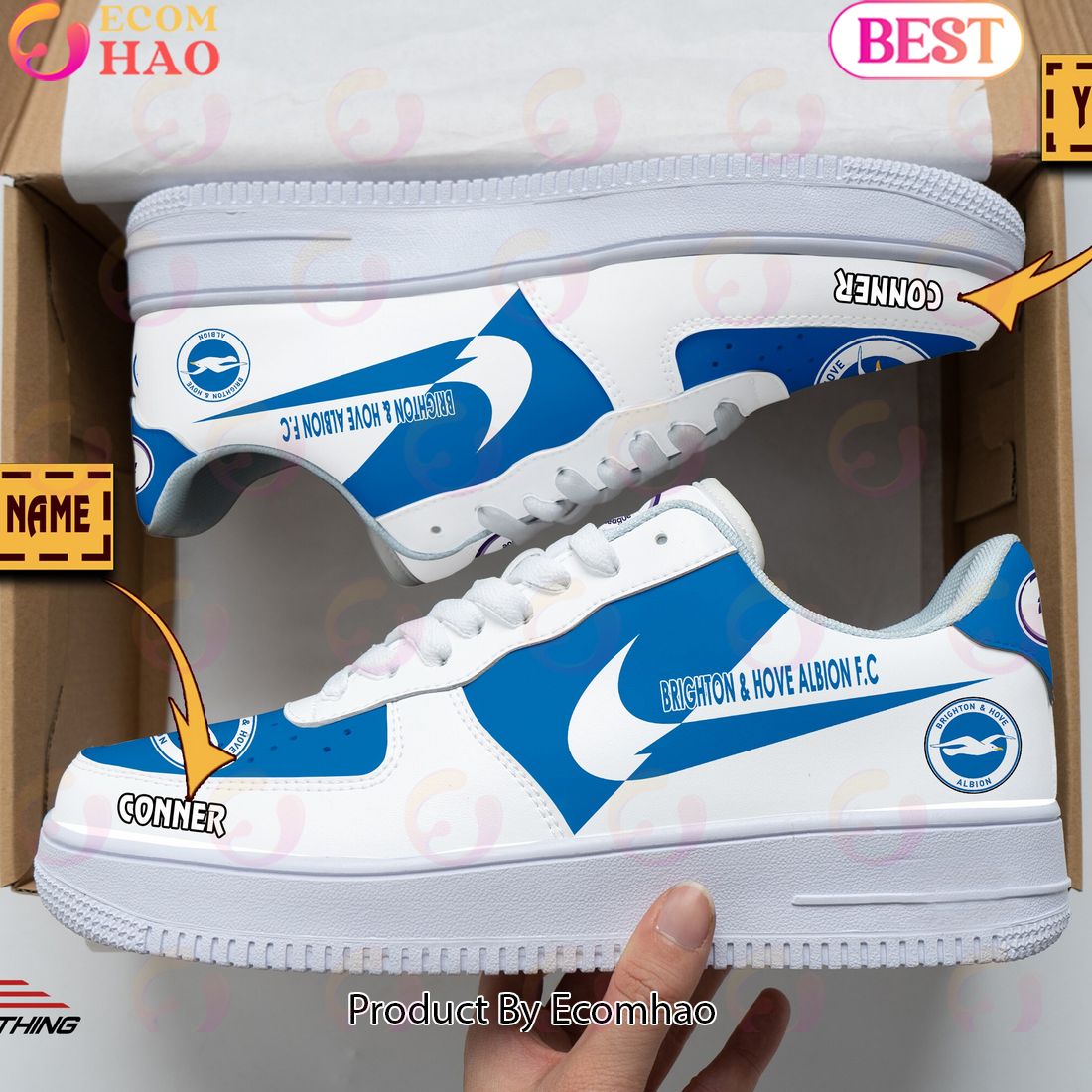 Custom Name Brighton & Hove Albion F.C Air Force 1