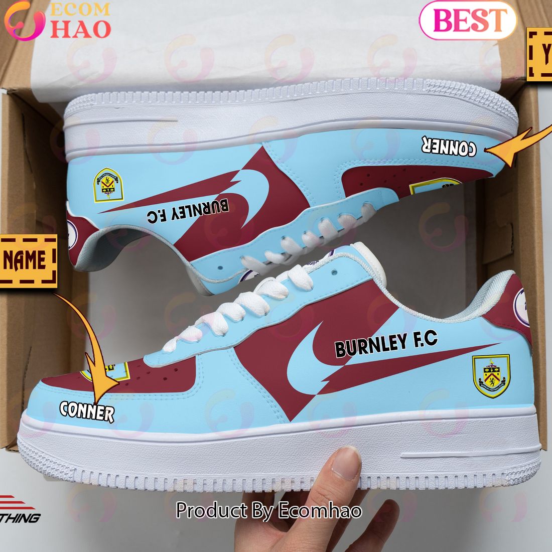 Custom Name Burnley F.C  Air Force 1