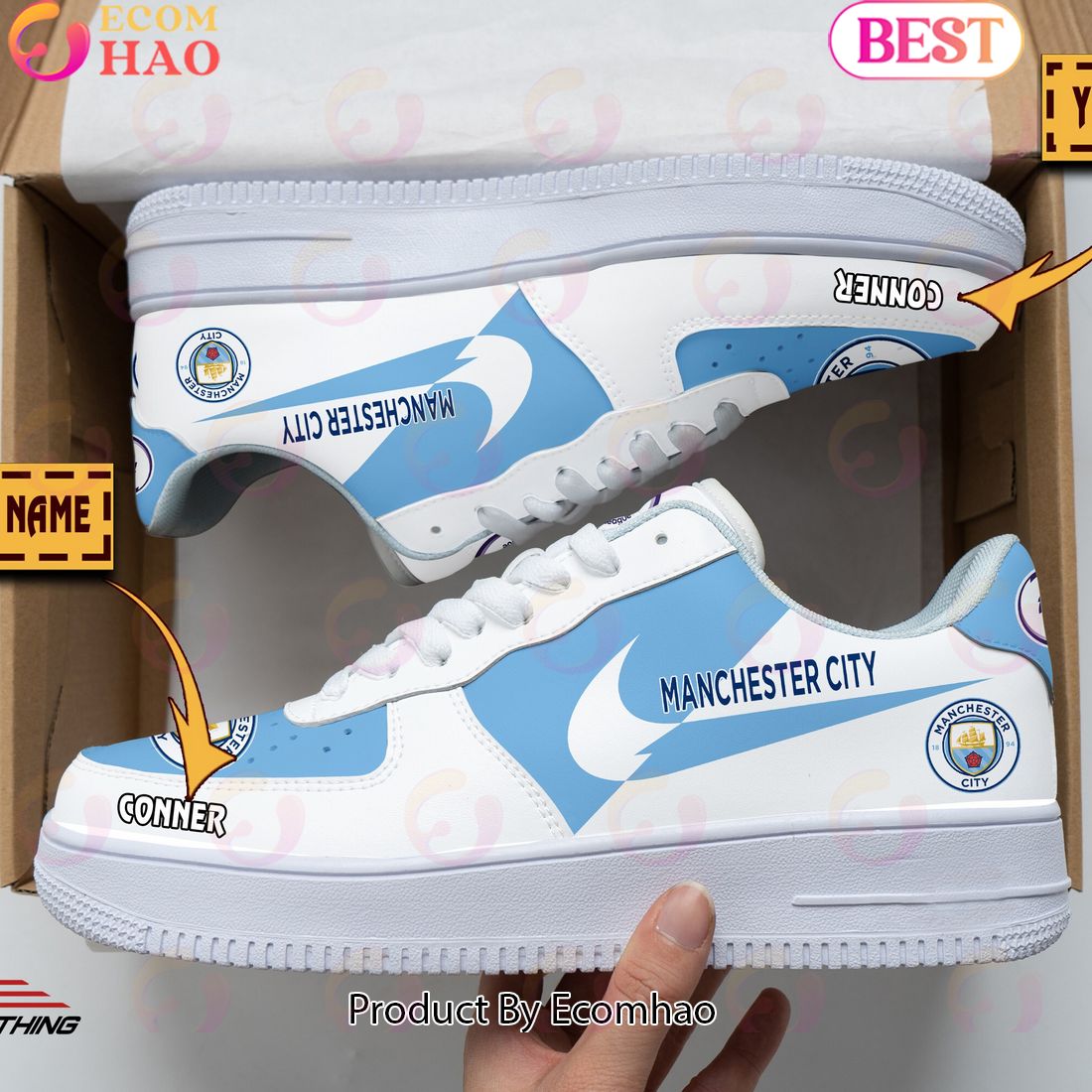 Custom Name Manchester City F.C Air Force 1