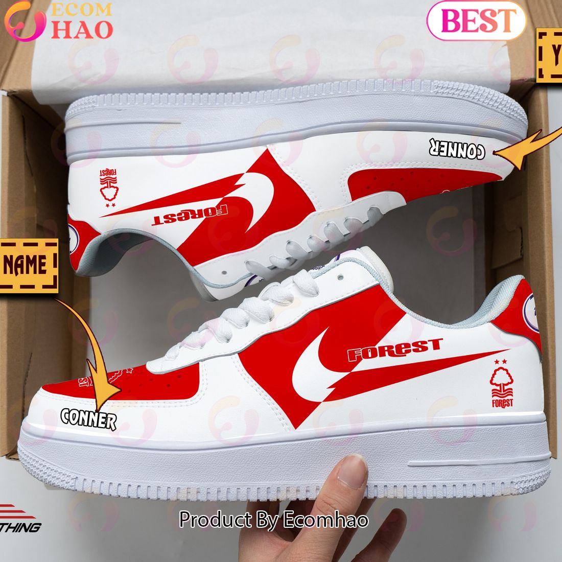 Custom Name Nottingham Forest F.C Air Force 1