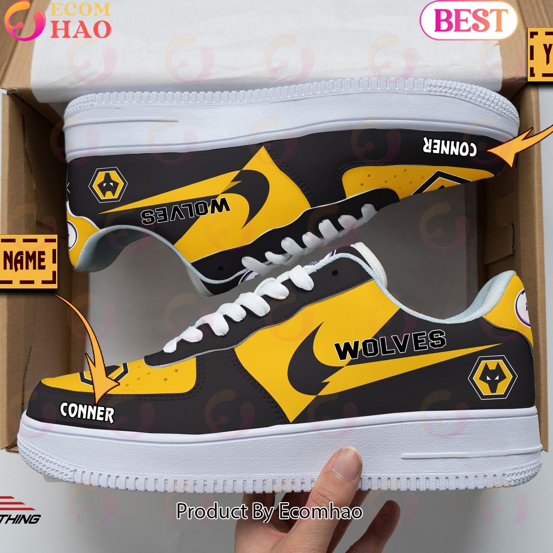 Custom Name Wolverhampton Wanderers F.C Air Force 1