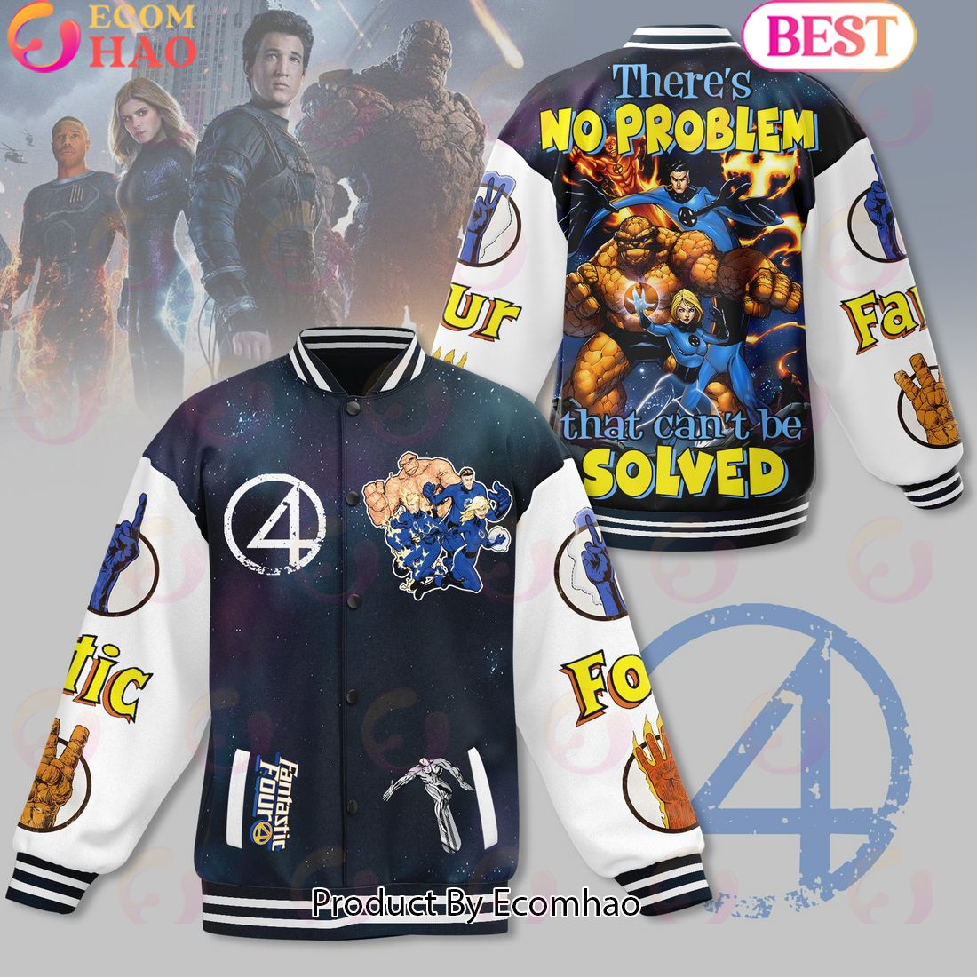 Fantastic Four There’s No Problem That Can’t Be Solved Baseball Jacket