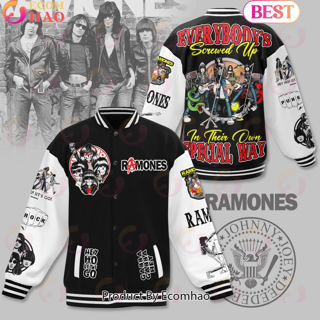 Ramones Everybody’s Screwed In Their Own Special Way Baseball Jacket