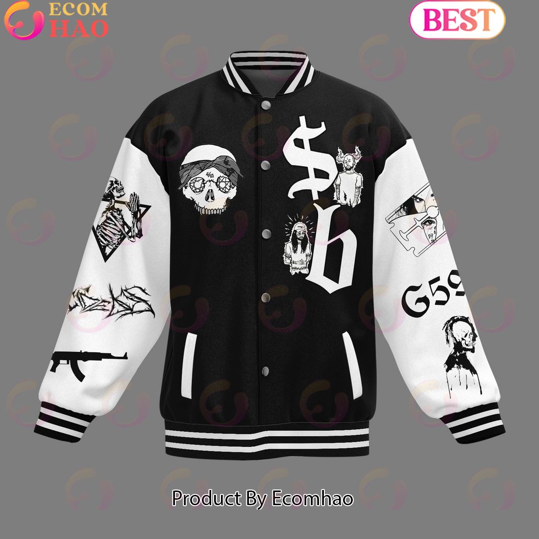 Suicideboys G59 Live Fast Die Whenever Baseball Jacket