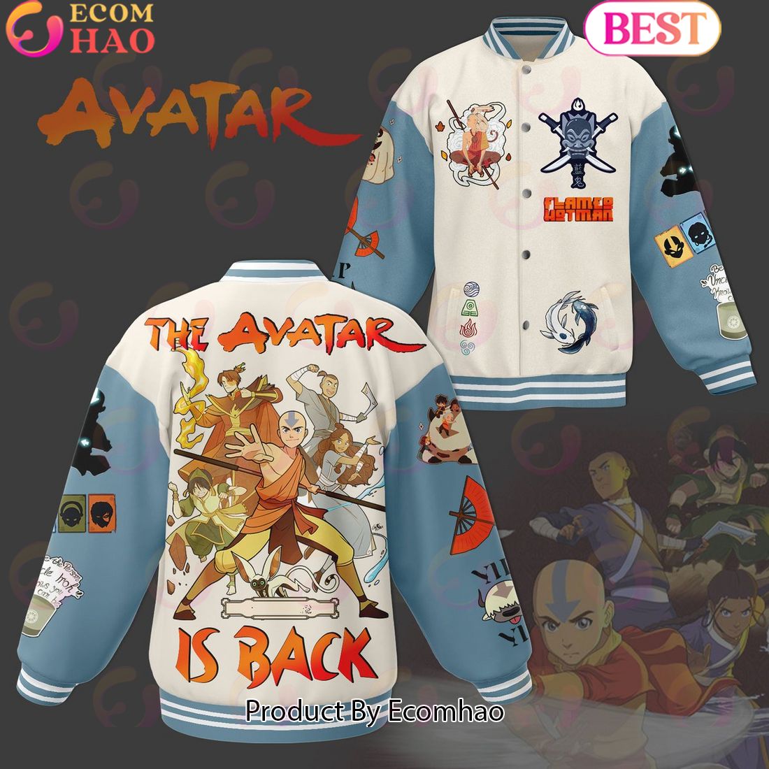 The Avatar Is Back Flameshot Man Baseball Jacket