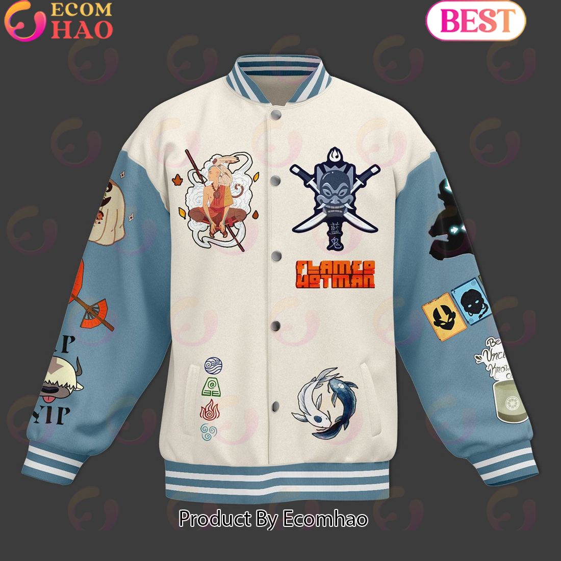 The Avatar Is Back Flameshot Man Baseball Jacket