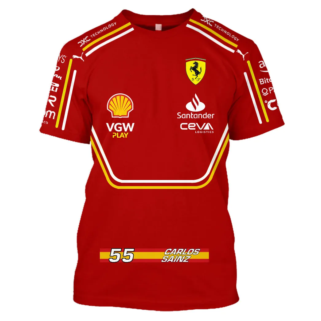 Sweat à Capuche Manches Longues Carlos Sainz 55 - Imprimé - 80% Coton 20% Polyester - Confortable Et Doux