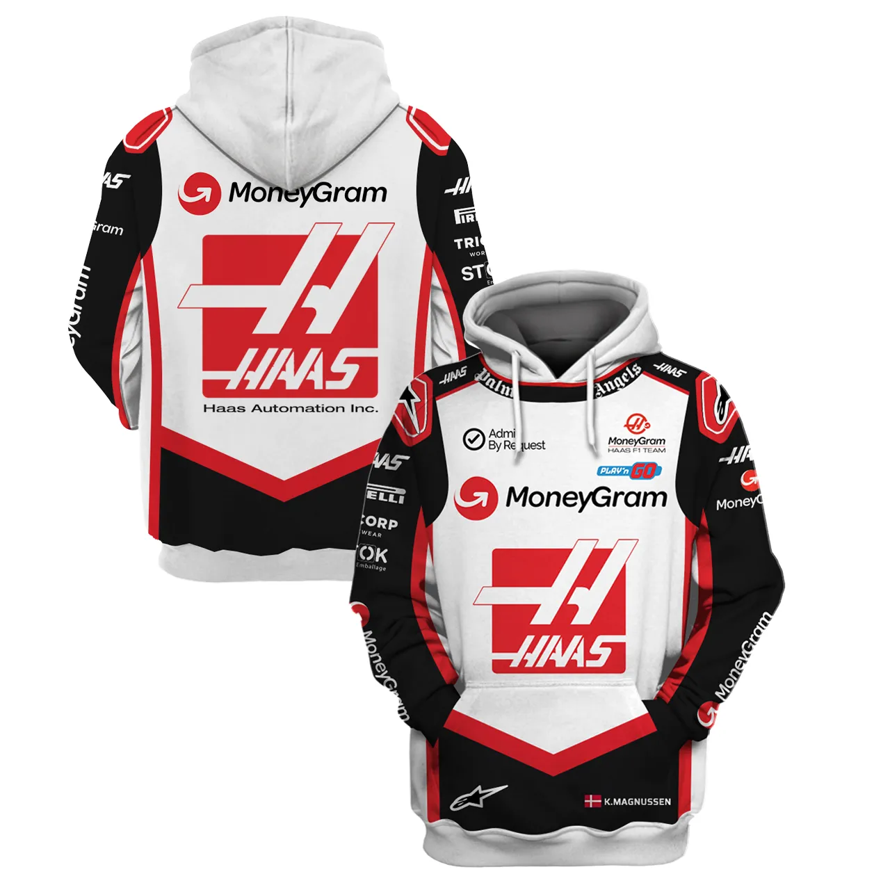 Kevin Magnussen Haas F1 Team Race Suits Hoodie