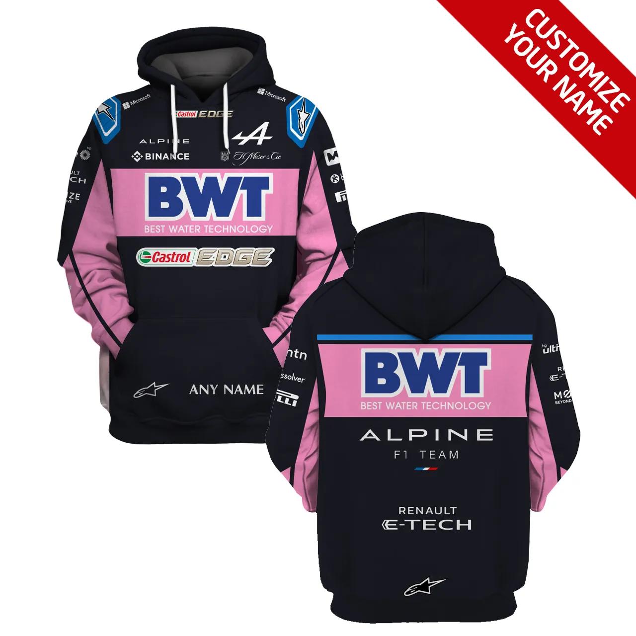 Personalized Your Name Alpine F1 Team Race Suits Hoodie