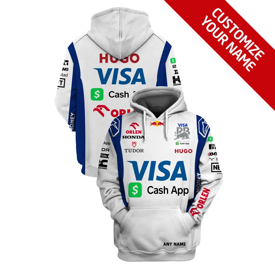 Personalized Your Name Visa Cash App RB Formula One Team Race Suits Hoodie