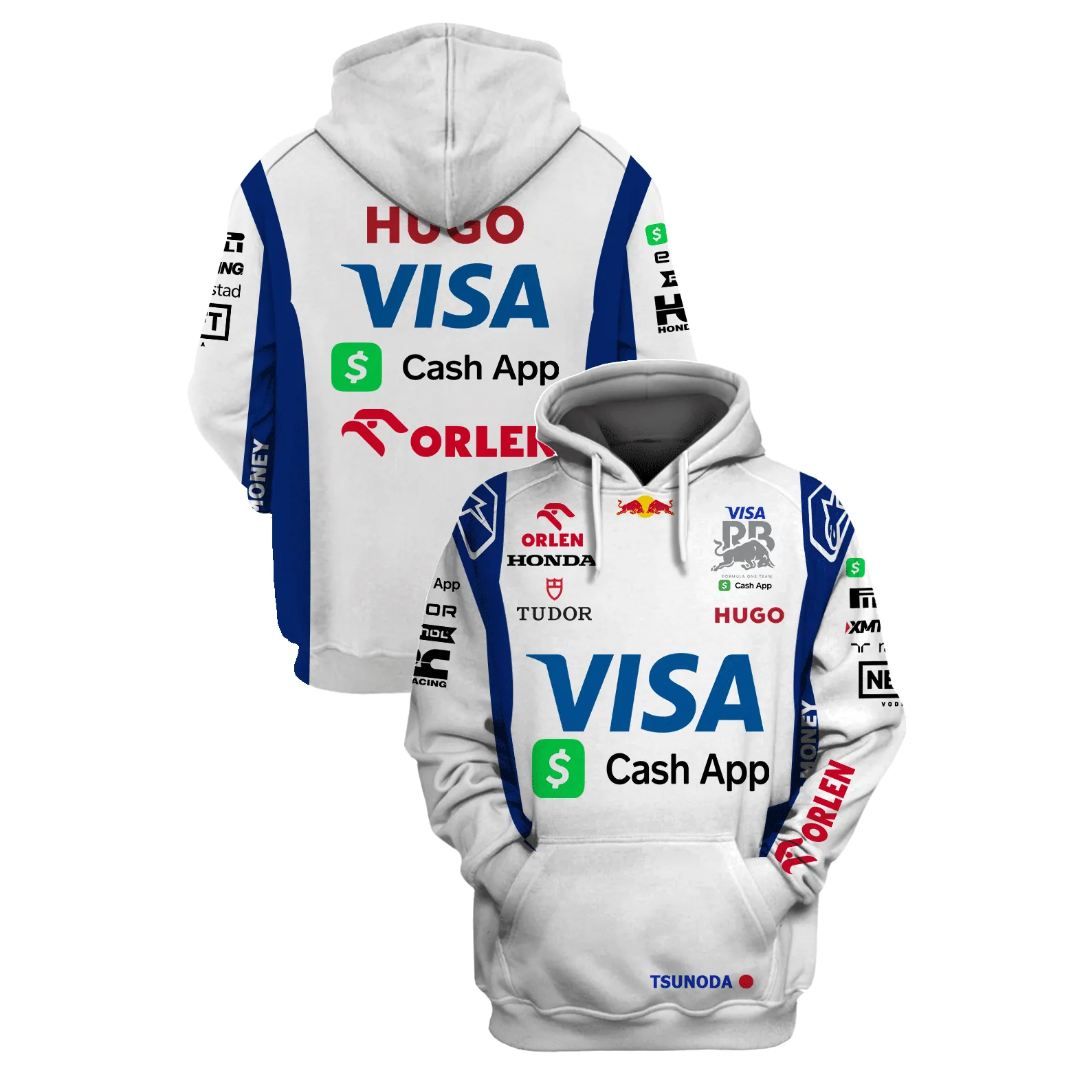 Yuki Tsunoda Visa Cash App RB Formula One Team Suits Hoodie